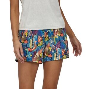 Patagonia Baggies Shorts Womens XS Joy Pitch Blue Tropical Print